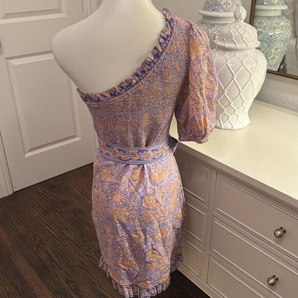 Cleobella Cassidy Purple Floral One Shoulder 100% Cotton-E1 - Picture 7 of 9